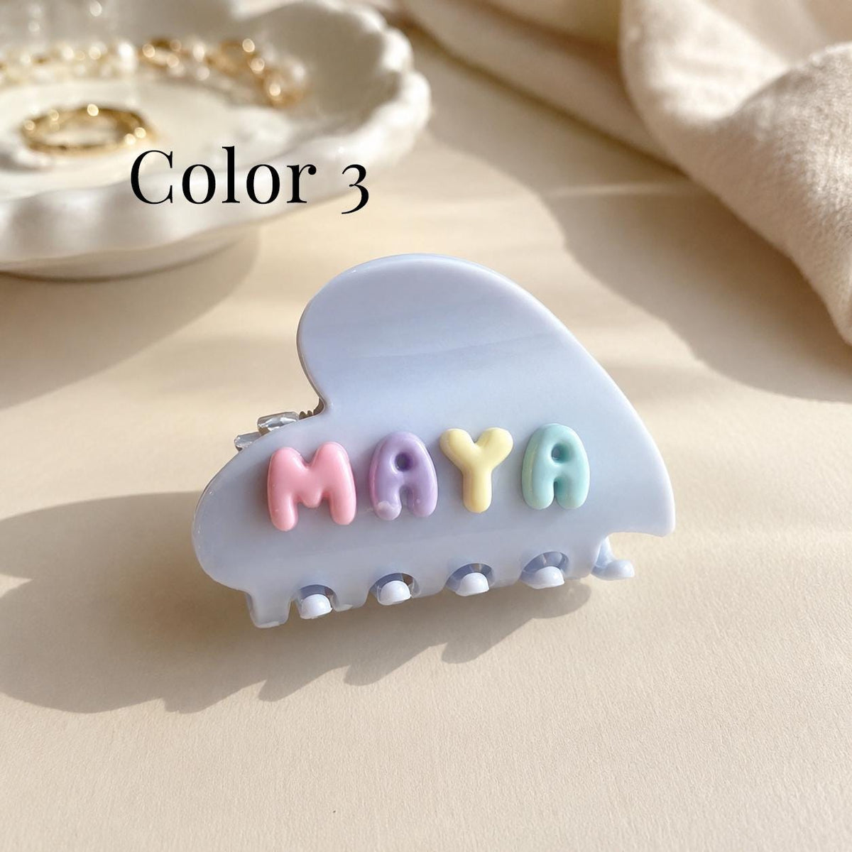 Custom Claw Clip with Name – Bubble Letter Style