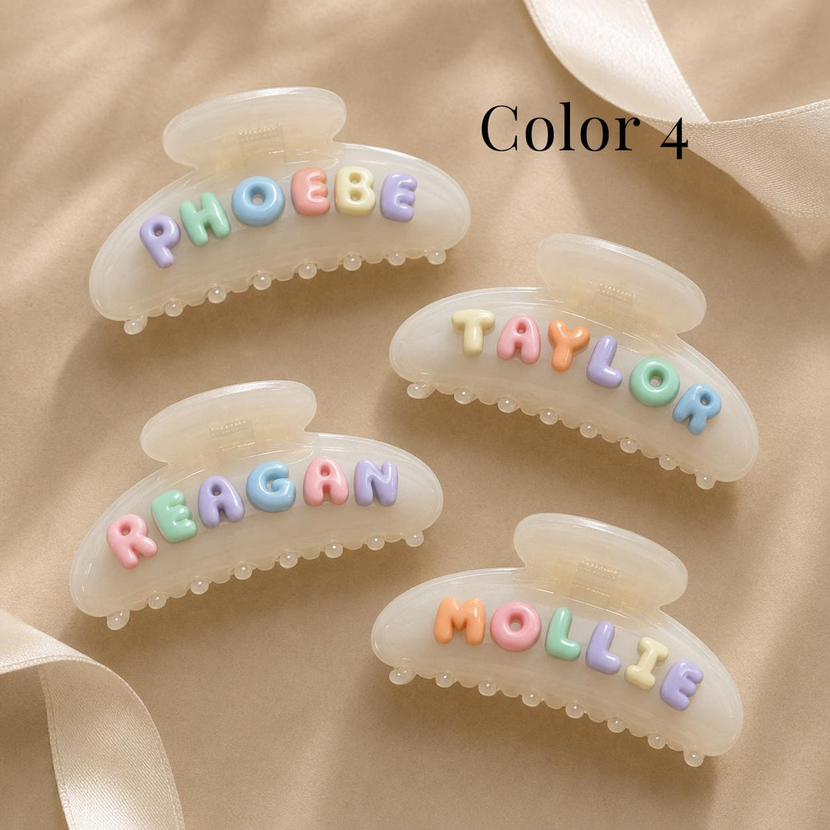 Personalized Bubble Letter Claw Clip