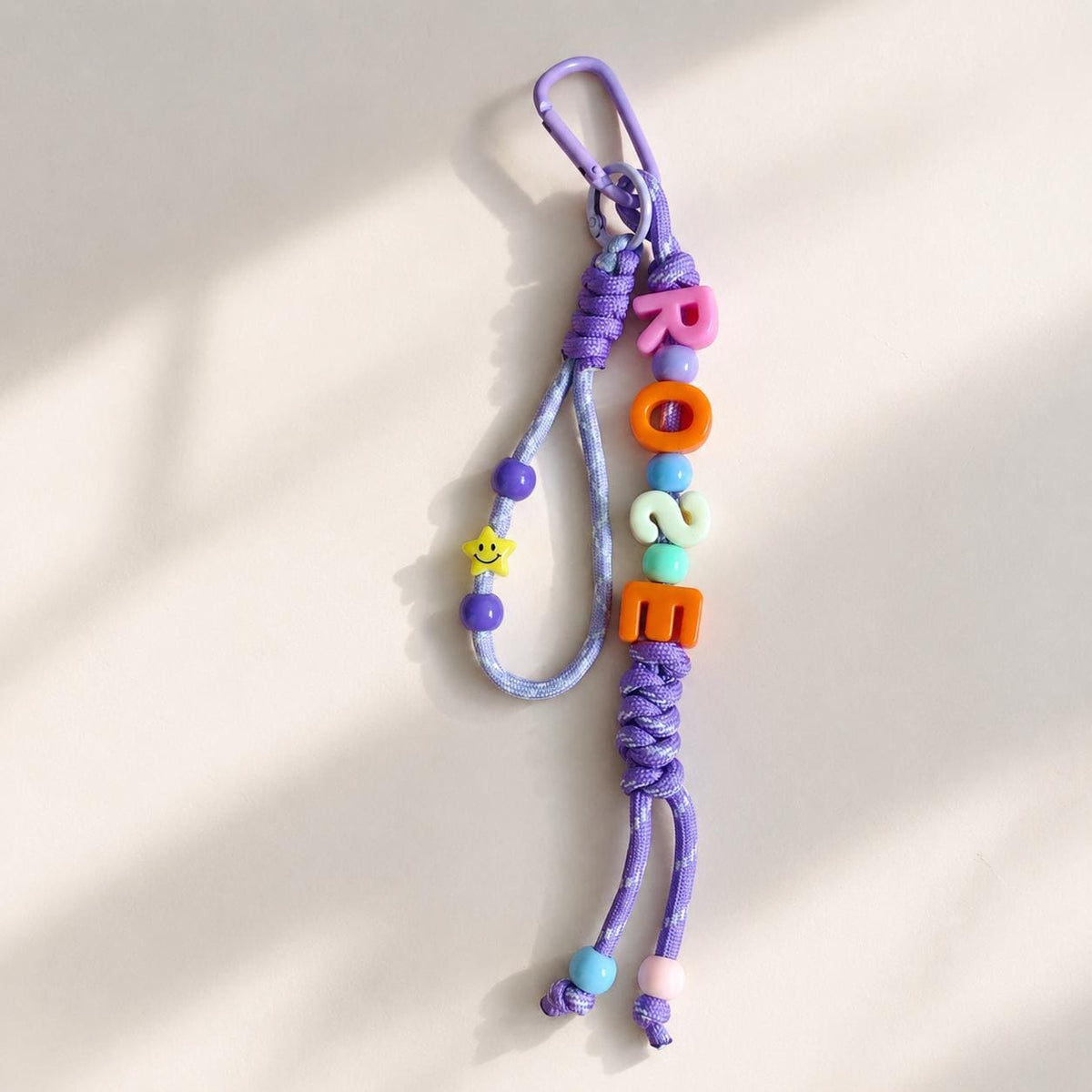 Custom Letter Beaded Bag Charm, Colorful Name Keychain