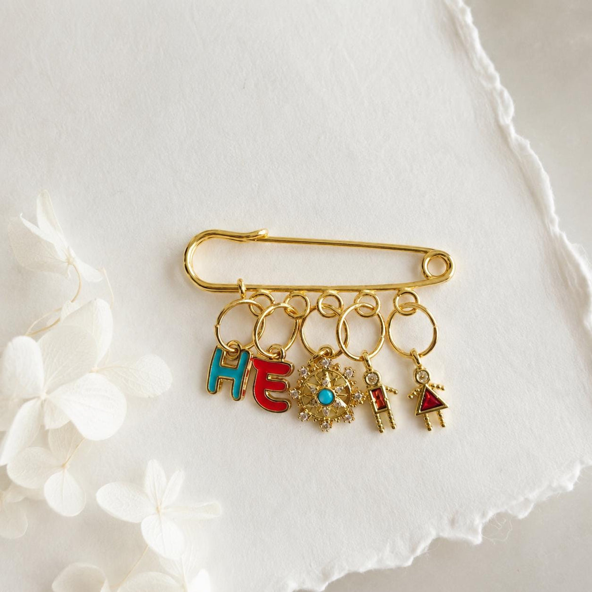 Personalized Initial Safety Pin Keychain