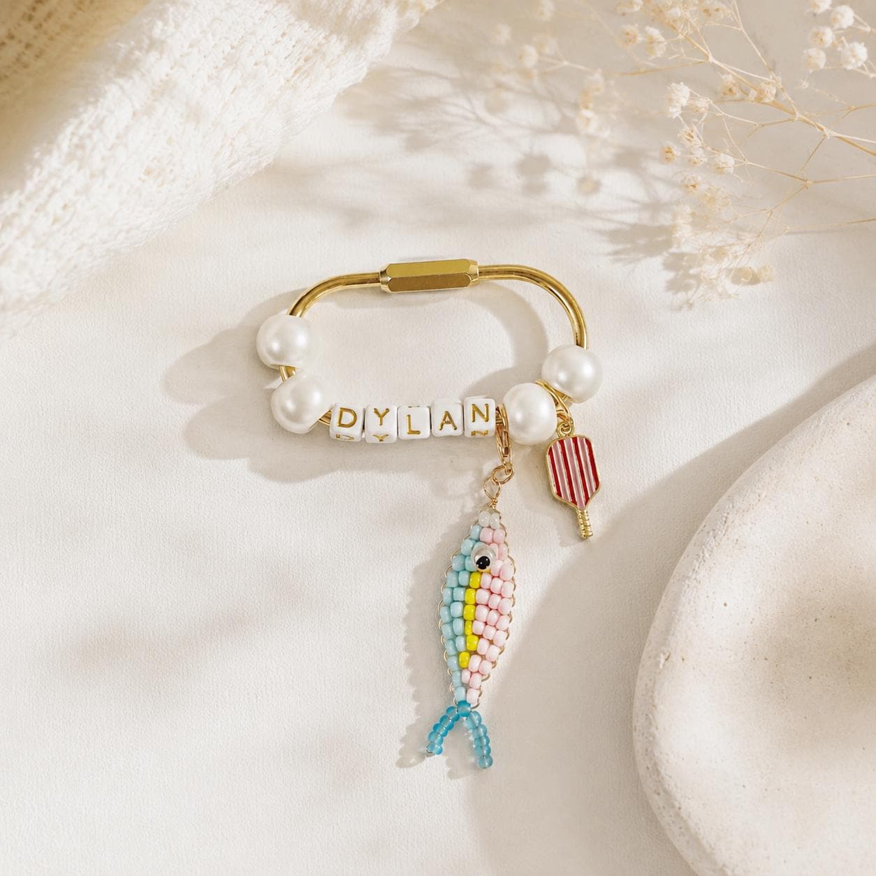 Personalized Beaded Name Keychain