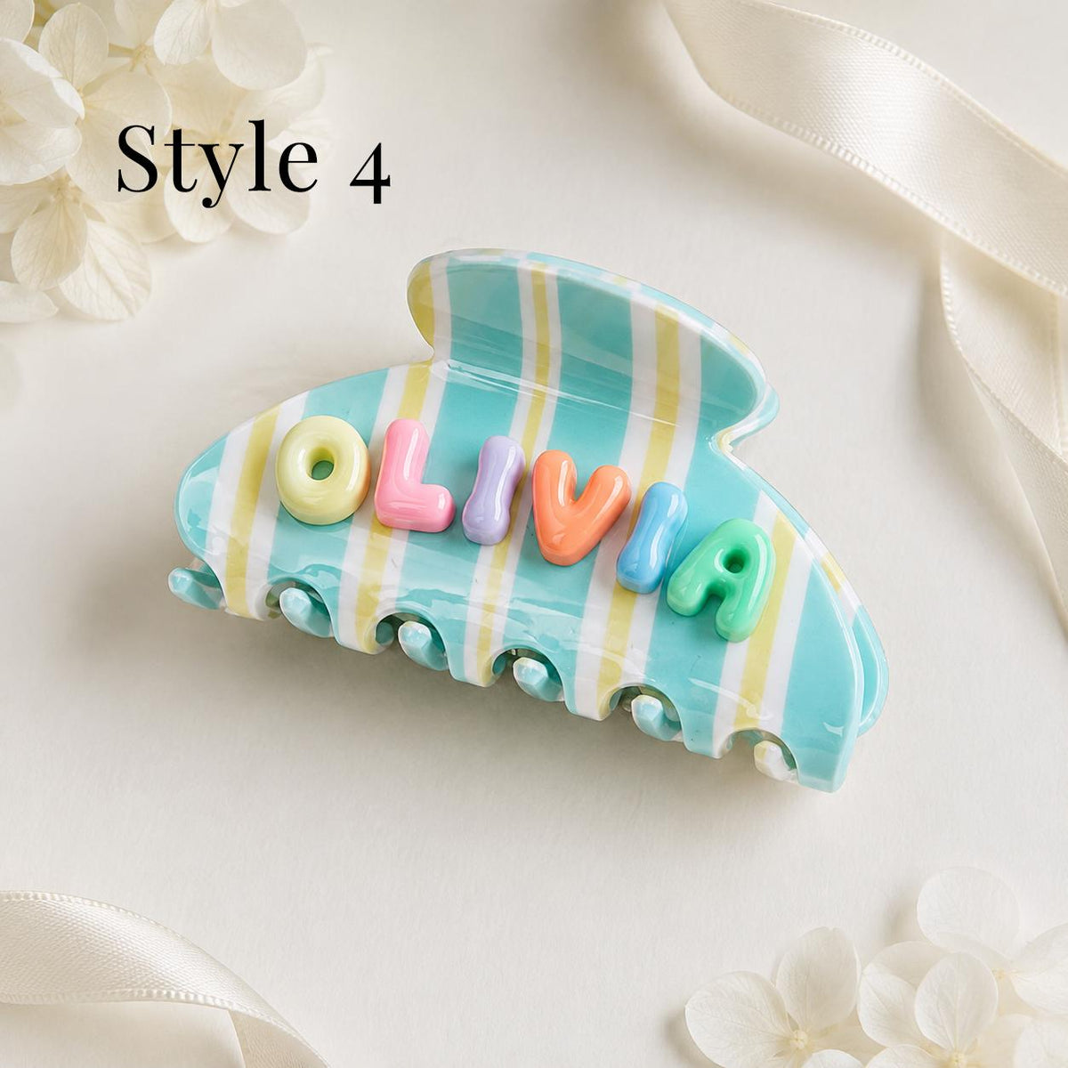 Custom Name Hair Clip – Bubble Letter Claw Clip
