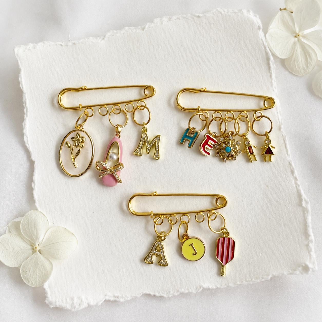 Personalized Initial Safety Pin Keychain