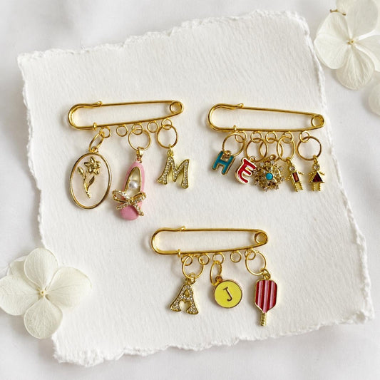 Personalized Initial Safety Pin Keychain