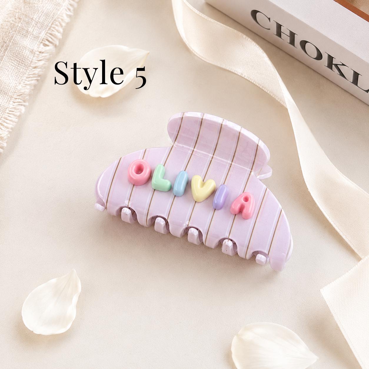Custom Name Hair Clip – Bubble Letter Claw Clip