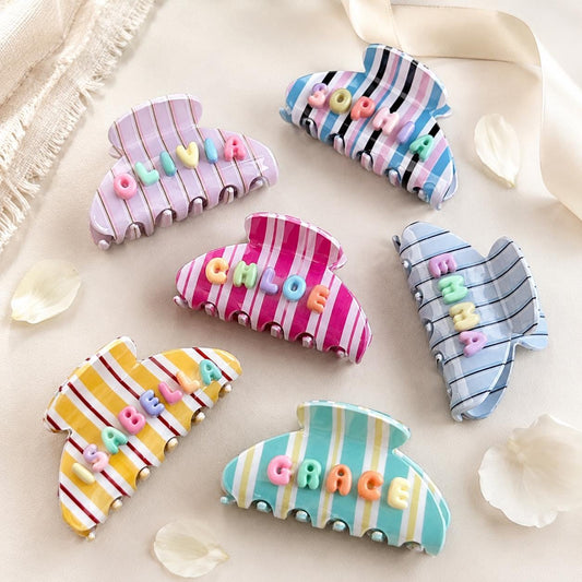 Custom Name Hair Clip – Bubble Letter Claw Clip