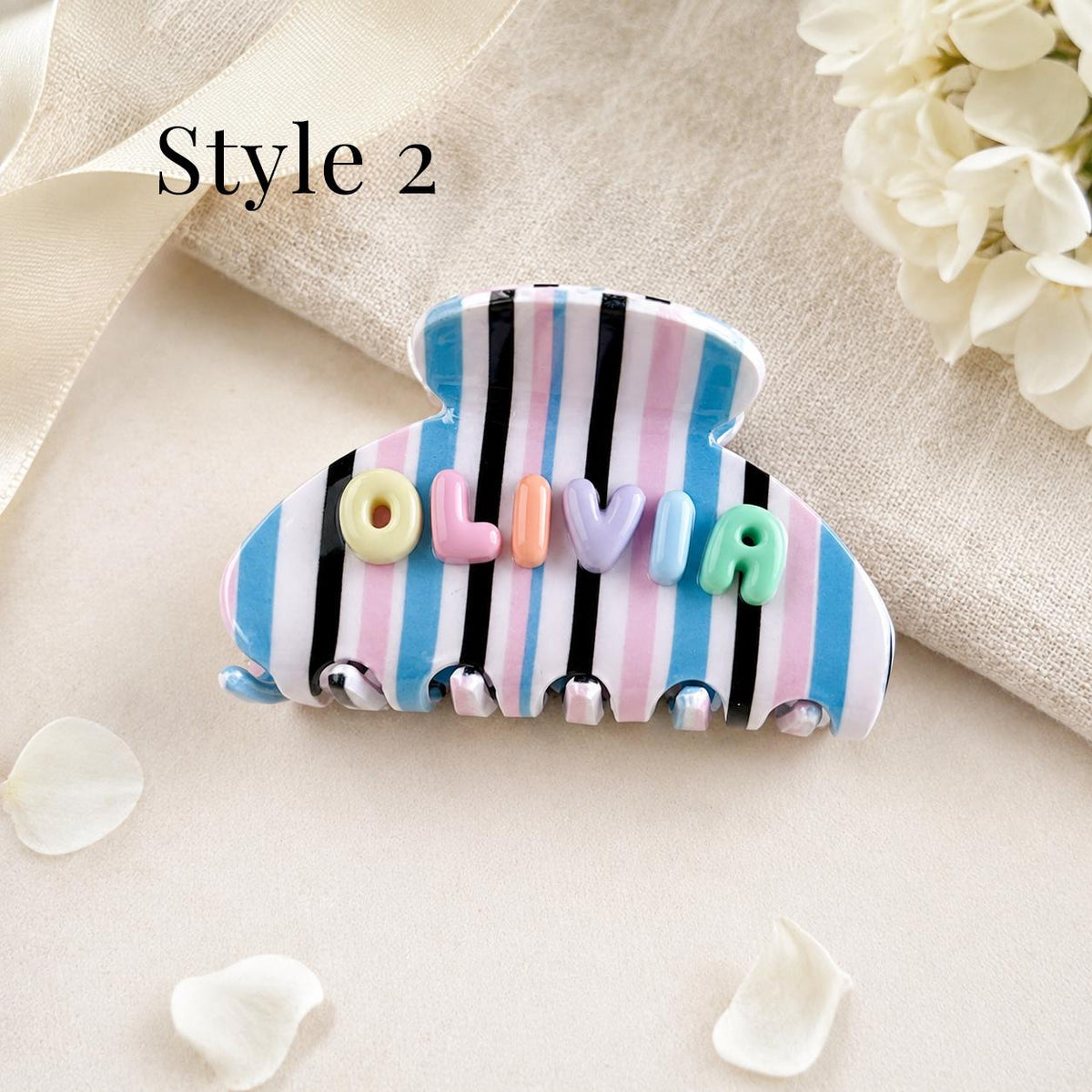 Custom Name Hair Clip – Bubble Letter Claw Clip