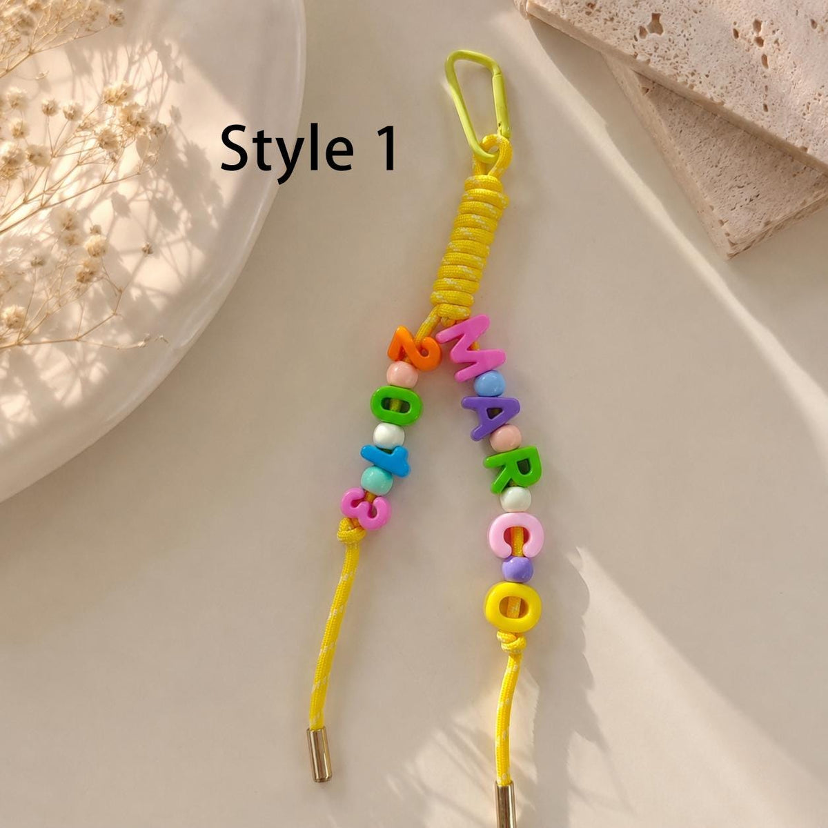 Personalized Beaded Keychain with Name