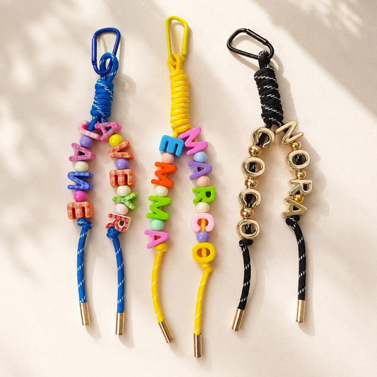 Colorful Beaded Name Keychain