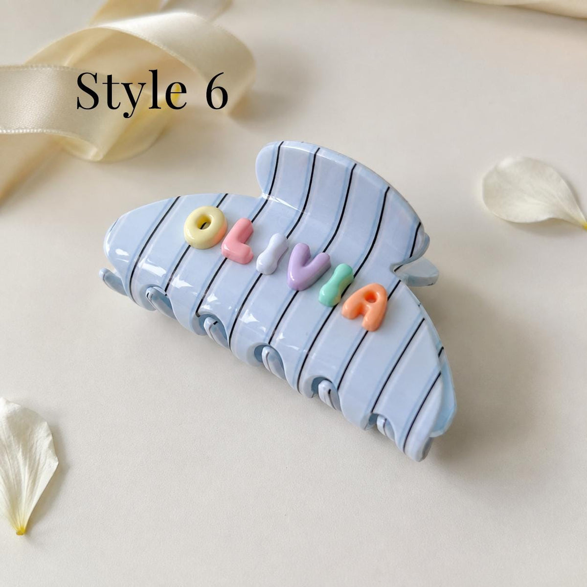 Custom Name Hair Clip – Bubble Letter Claw Clip