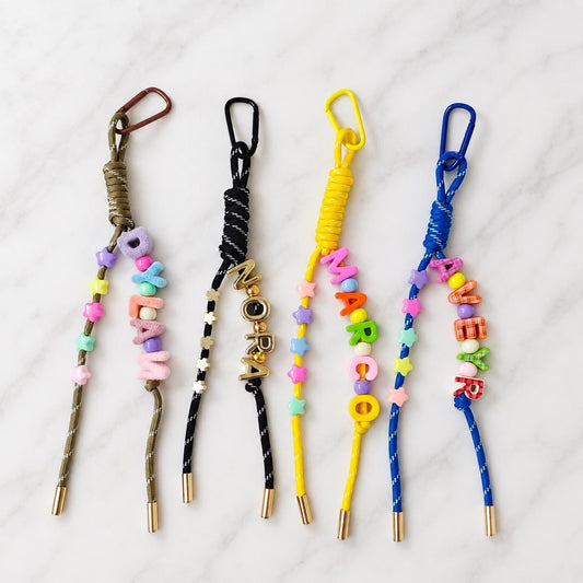 Personalized Name Bead Keychain