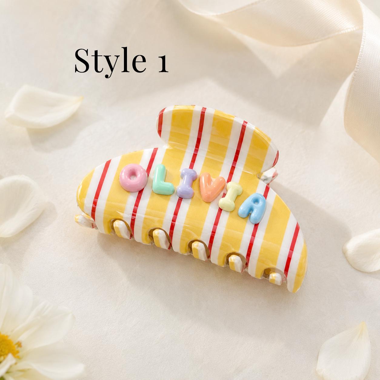 Custom Name Hair Clip – Bubble Letter Claw Clip