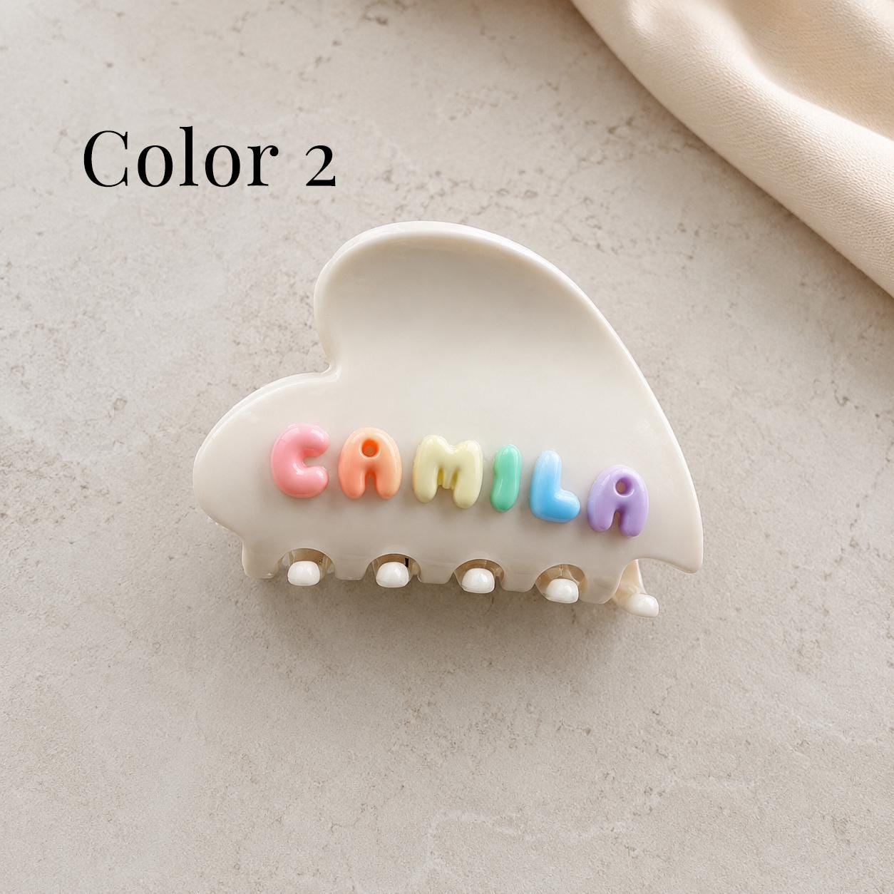 Custom Claw Clip with Name – Bubble Letter Style