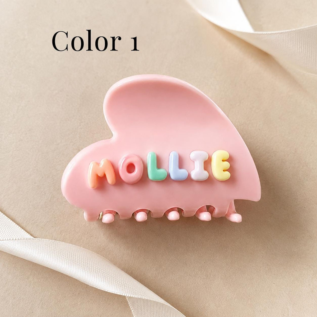 Custom Claw Clip with Name – Bubble Letter Style
