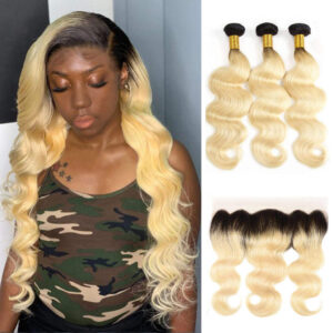 1b 613 blonde bundles with frontal - hicrazycat