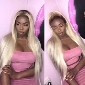 1b 613 straight blonde lace wigs - hicrazycat