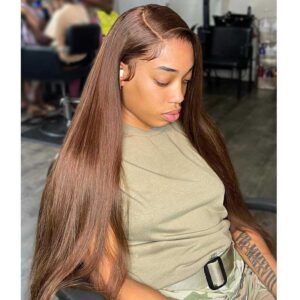 4 colored brown hair lace front wig 2 - hicrazycat