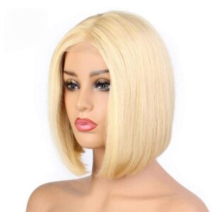 613 Honey Blonde Bob Wig 13x4 HD Transparent Lace Front Human Hair Wigs 8 613 blonde bob lace front wig 2 - hicrazycat