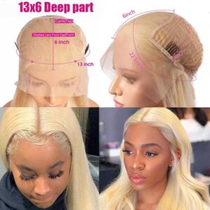 613 blonde hair 13x6 lace front wig straight hair 3 - hicrazycat