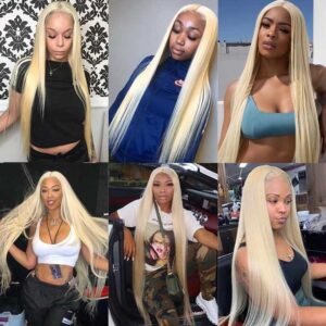613 blonde hair 5x5 lace closure wig 3 - hicrazycat