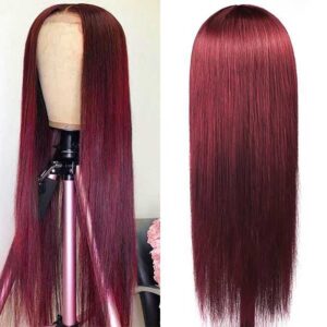 99J Burgundy hair 5x5 hd Lace Front Wigs Straight hair 2 f6101efc 3cf8 4fde a30d 9b499daec479 - hicrazycat