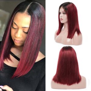 Bob Wig T1B 99J Straight Human Hair Wigs f1b6fd33 b7bd 42bd ad28 250a78a8fb93 - hicrazycat