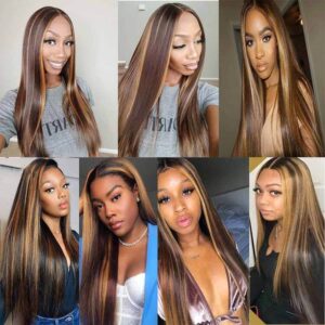 1B/30 Highlight Wig Brazilian Straight Hair Ombre 4x4/13x4/13x6 Transparent Lace Wigs 5 Highlight Brown Human Hair Wig 4 3f581523 5957 4c7e 8781 ab0ecee4b5f0 - hicrazycat