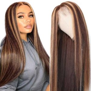 P4/27 Highlight Wig 5*5 HD Lace Wig Brazilian Straight Virgin Human Hair Wigs 4 Honey Blonde Brown Highlight Lace Front Human Hair Wigs 05213631 841f 470f a24f 2afba7e0e1ba - hicrazycat