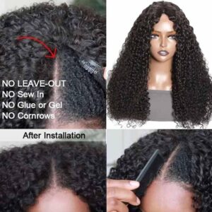 KissLove Hair Curly Hair V Part Wig Human Hair No Leave Out Thin Part Human Hair Wigs 3 415caca8 9e39 4192 9b63 61e2e6b45819 - hicrazycat