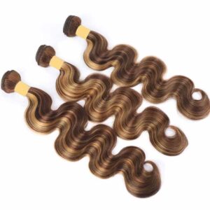 P4/27 Highlight Body Wave Human Hair 3 Bundles With Closure 9A Brazilian Hair 4 KissLove Hair Highlight Honey Brown Human Hair Bundles Body Wave 1 - hicrazycat