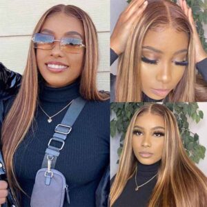 KissLove Hair Highlight Honey Brown Straight Human Hair Bundles 4 - hicrazycat