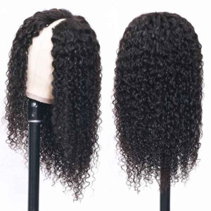 KissLove Hair Jerry Curly Hair V Part Wig Human Hair No Leave Out Thin Part Human Hair Wigs 3 - hicrazycat