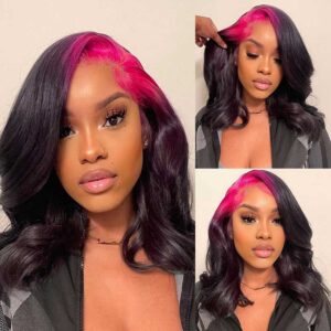 KissLove Hair Pink Root 13x4 Body Wave Lace Frontal Wigs 2 92b7c10d 5227 4b4f 95df 29a39e10f4b1 - hicrazycat