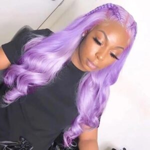 Colored Wigs Dyed From 613 Blonde Body Wave 13x4 HD Lace Front Human Hair Wigs 5 KissLove Hair Purple Color Body Wave 13x4 Lace Frontal Human Hair Wigs - hicrazycat