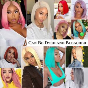 613 Honey Blonde Bob Wig 13x4 HD Transparent Lace Front Human Hair Wigs 6 Kisslove Hair 613 Blonde Hair Bob Wig 13x4 HD Lace Wigs Straight Human Hair Wigs 3 - hicrazycat