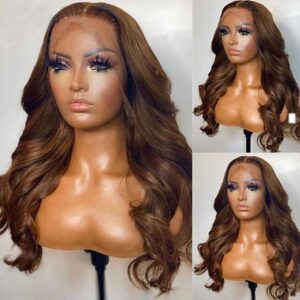 #4 Chocolate Brown Hair Wig Body Wave 4x4 13x4 Lace Front Human Hair Wigs 5 Kisslove Hair Body Wave Chocolate Brown Lace Front Human Hair wigs 3 - hicrazycat