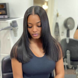 Kisslove Hair Layer Bob Haircut Long Bob 18 inch Transparent Lace Human Hair Wigs 5 - hicrazycat