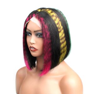 Kisslove Hair Rainbow Highlight Bob Wig HD Lace Wigs Straight Human Hair Wigs 5 - hicrazycat