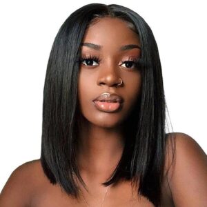Kisslove Hair Short Bob Wig 4x4 Transparent Lace Wigs Straight Human Hair Wigs 1 - hicrazycat