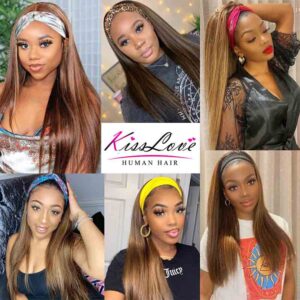 Kisslove Hair Highlight Headband Wigs Virgin Straight Human Hair Wigs 5 - hicrazycat