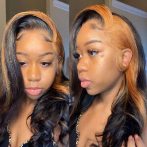 Blonde/Brown/Pink Skunk Stripe Highlights Body Wave Human Hair 13*4 Transparent HD Lace Wigs 5 Kisslove Hair Red Skunk Stripe Hair Natural Body Wave Hairstyle Lace Wigs 6 b82f9ea2 05c9 4d8b 890f 6f174cd857d0 - hicrazycat