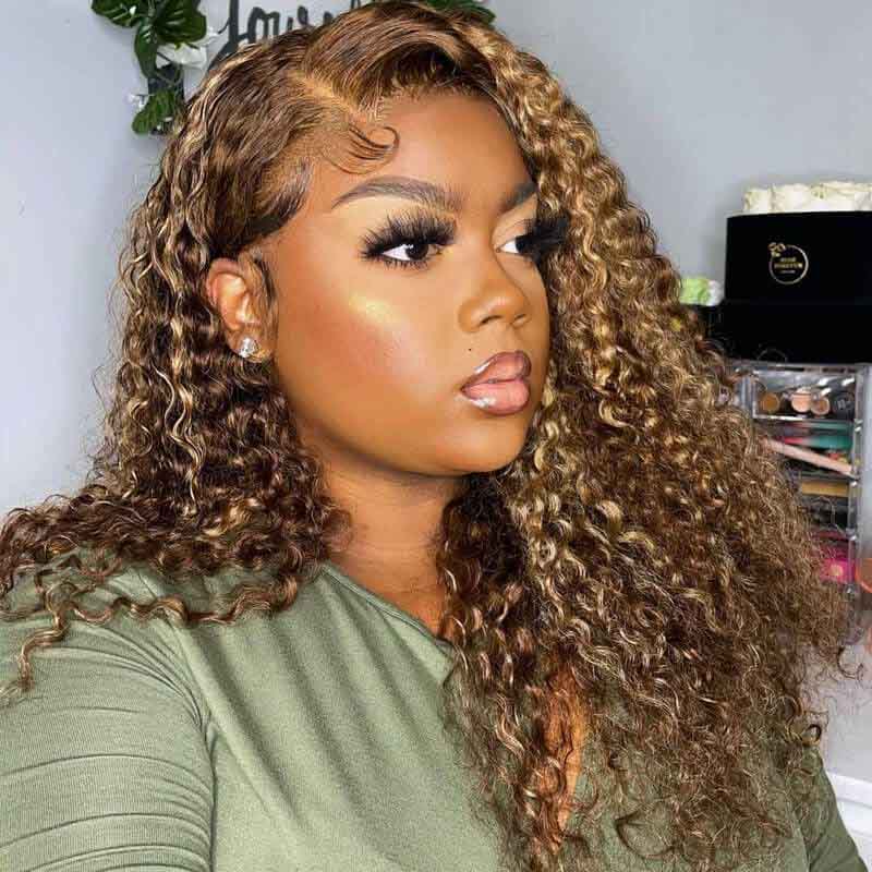 Kisslove hair Honey Blonde Wig with Highlights DeepWave 13x4 Lace Front Human Hair Wigs 3 0fbbec31 b257 45bb a8d3 fa739b7425bd - hicrazycat