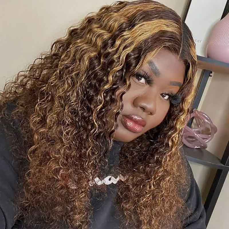 Kisslove hair Honey Blonde Wig with Highlights DeepWave Lace Front Human Hair Wigs 4 544250c9 4181 4cb6 9eed bc39884d8e07 - hicrazycat