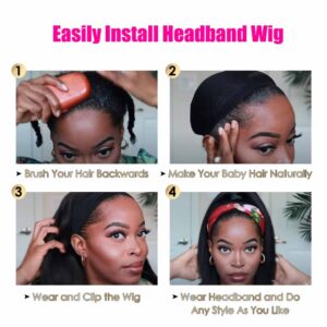 Water Wave Headband Wig Glueless Human Hair Wigs 10A Virgin Hair Scarf Wig 6 glueless human hair headband wig installation 1 - hicrazycat