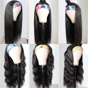 Headband Wig Silky Straight Hair 10A Virgin Human Hair Wigs 6 human hair headband wig 1 - hicrazycat