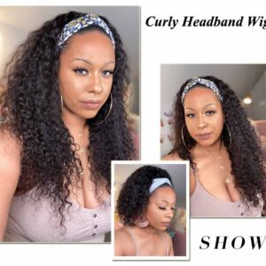 Jerry Curly Hair Headband Wig Glueless 10A Brazilian Virgin Hair Human Hair Wigs 6 jerry curly human hair headband wig 2 - hicrazycat
