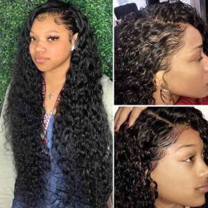 kisslove hair 13x4 hd lace frontal wig deep wave 1 - hicrazycat