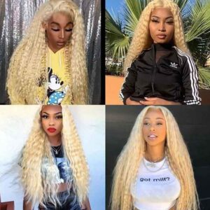 kisslove hair 613 blonde hair deep wave Lace Front Human Hair Wigs 1 - hicrazycat