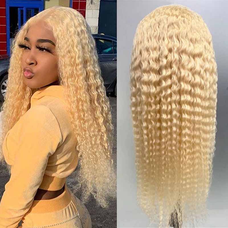 kisslove hair 613 blonde hair deep wave Lace Front Human Hair Wigs 7 - hicrazycat
