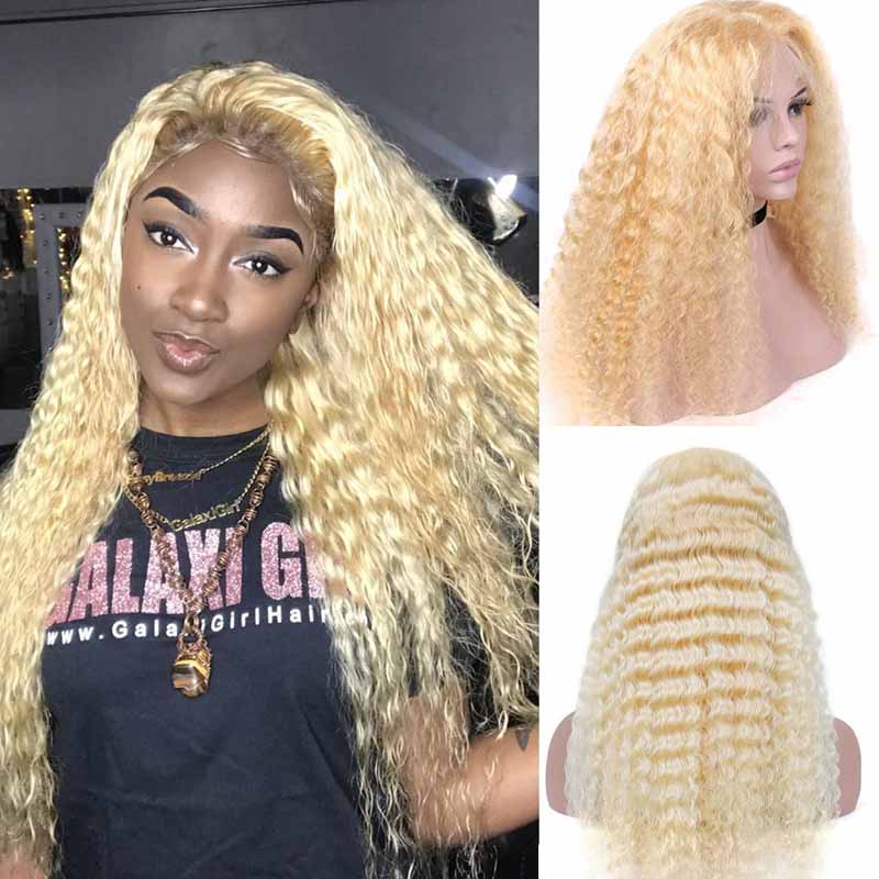 kisslove hair 613 blonde hair deep wave Lace Front Human Hair Wigs 8 - hicrazycat